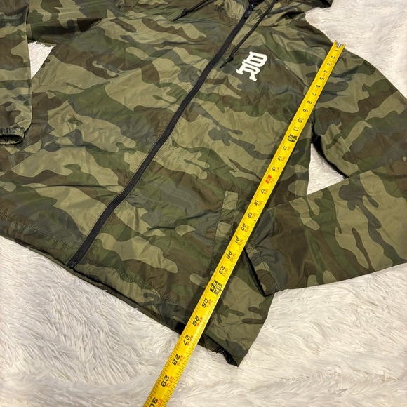BlackRock Coffee Camo Hooded zip front lightweight Windbreaker jacket medium - Picture 4 of 9